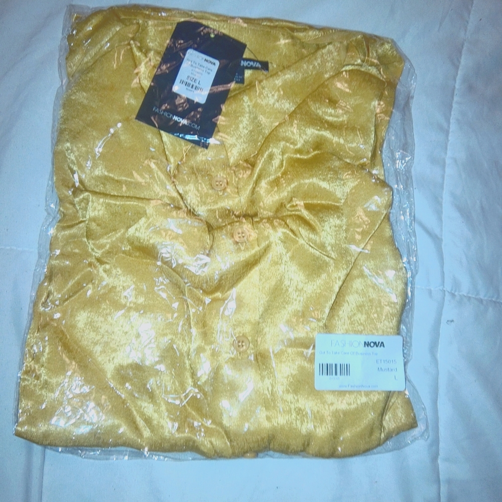 Fashion Nova Go To Take Care Of Business Top, LG, Mustard